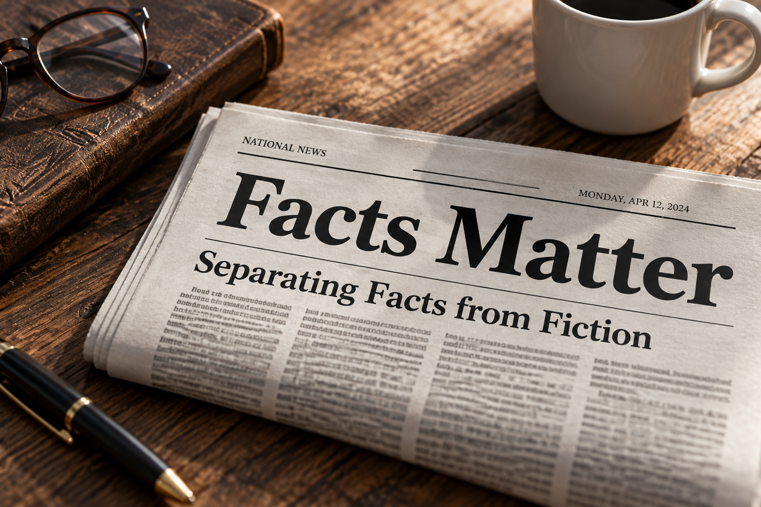 Newspaper with the words Facts Matter